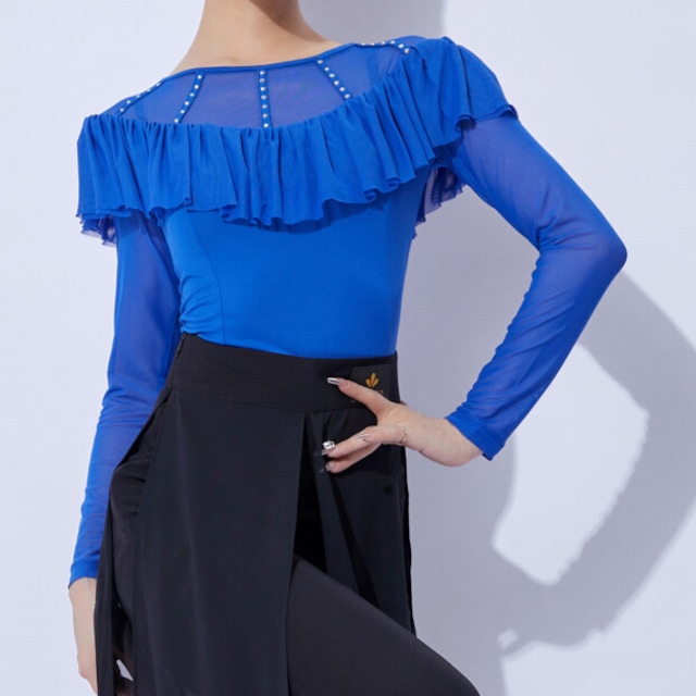 ラッフル ロングスリーブ スリムフィット ダンスカットソー ds1124