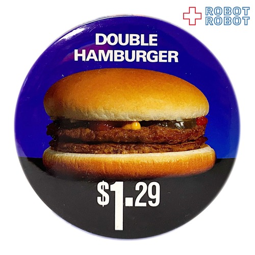 マクドナルド 缶バッジ ダブルハンバーガー $1.29