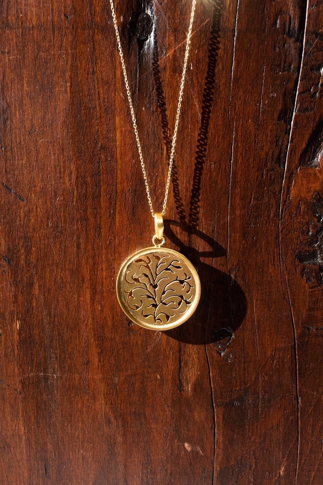 Brass Arabesque Coin Shaped Pendant 真鍮アラベスクコイン型ペンダント