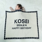 スクエアステッチ ハーフサイズ【名前入りブランケット / オーガニックコットン】