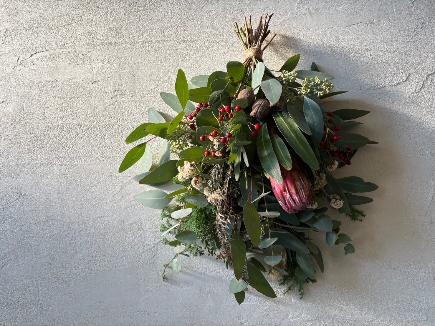 邪気払い　節分スワッグ 福を呼ぶ節分スワッグ①》節分飾り/厄除け/魔除け/縁起物/ヒイラギ