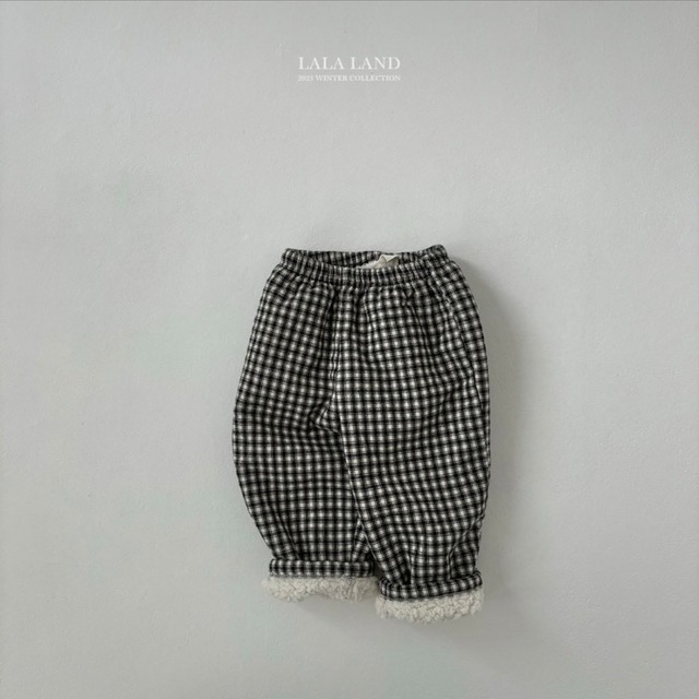 予約⌇LALALAND / check boa cotton pants