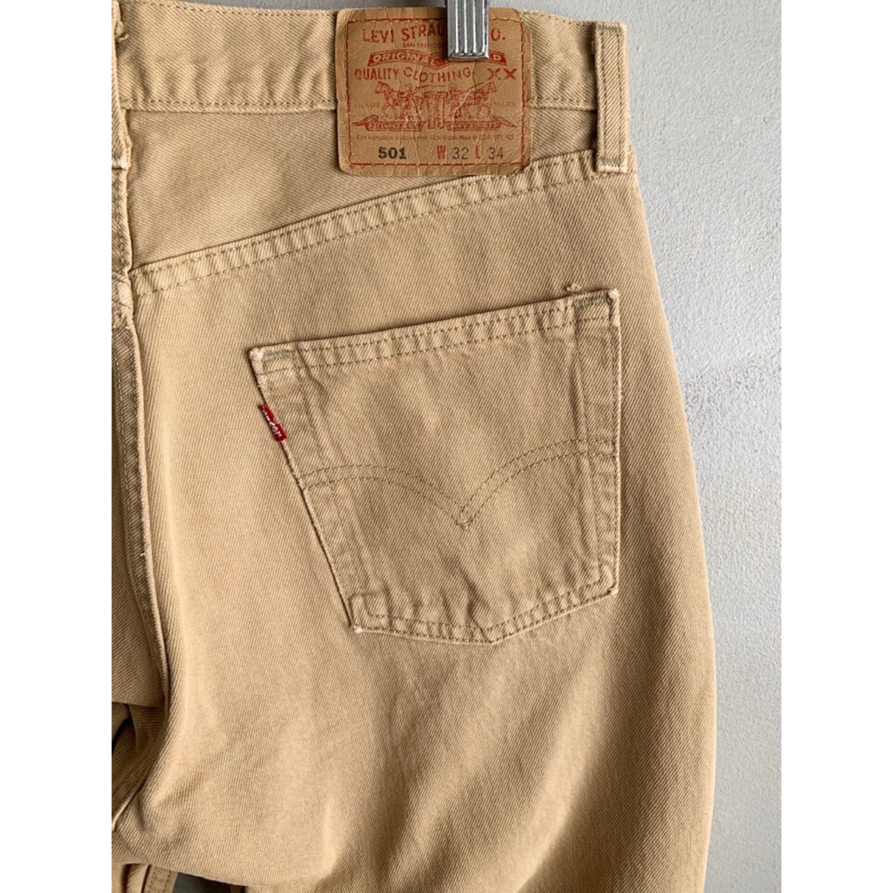 00s Levi’s 501 BEIGE COLOR DENIM PANTS MADE IN USA  Size W32L34