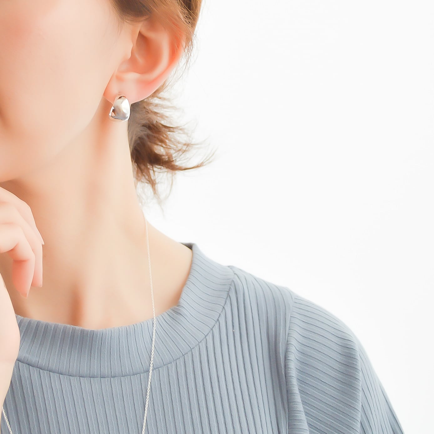 sv925 FUKURAMI hoop pierces | naotjewelry 身に付けるほどに美しい