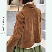 【2color】光沢が瞬く菊ボタンの物語ショートジャケット《W0209》