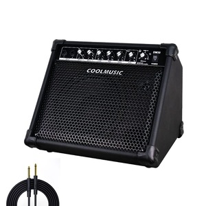 【新着特価】Coolmusic DM30 AMP 30 ワット電子ドラム アンプ キーボード アンプ Aux 入力と BT、2 入力、3 バンド EQ と DI 出力