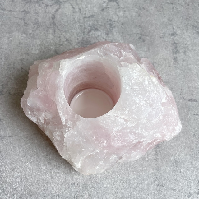 ローズクォーツキャンドルホルダー34◇Rose Quartz candle holder◇天然石・鉱物・パワーストーン