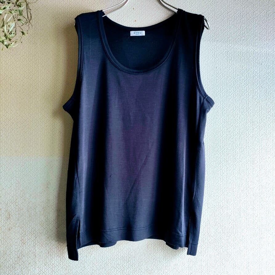 KCTT034-222 やわらかシルクフライス 大人のゆるタンクトップ ネイビー
