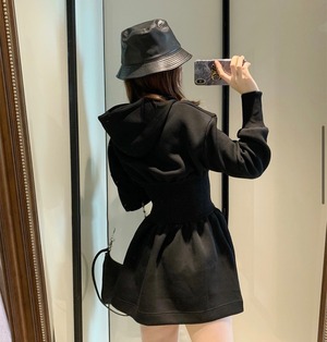 a-line hooded dress