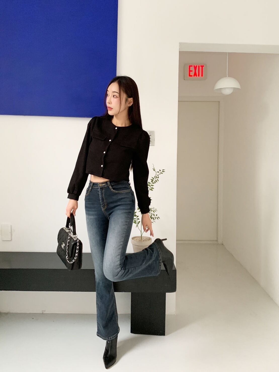 スパンロングデニム