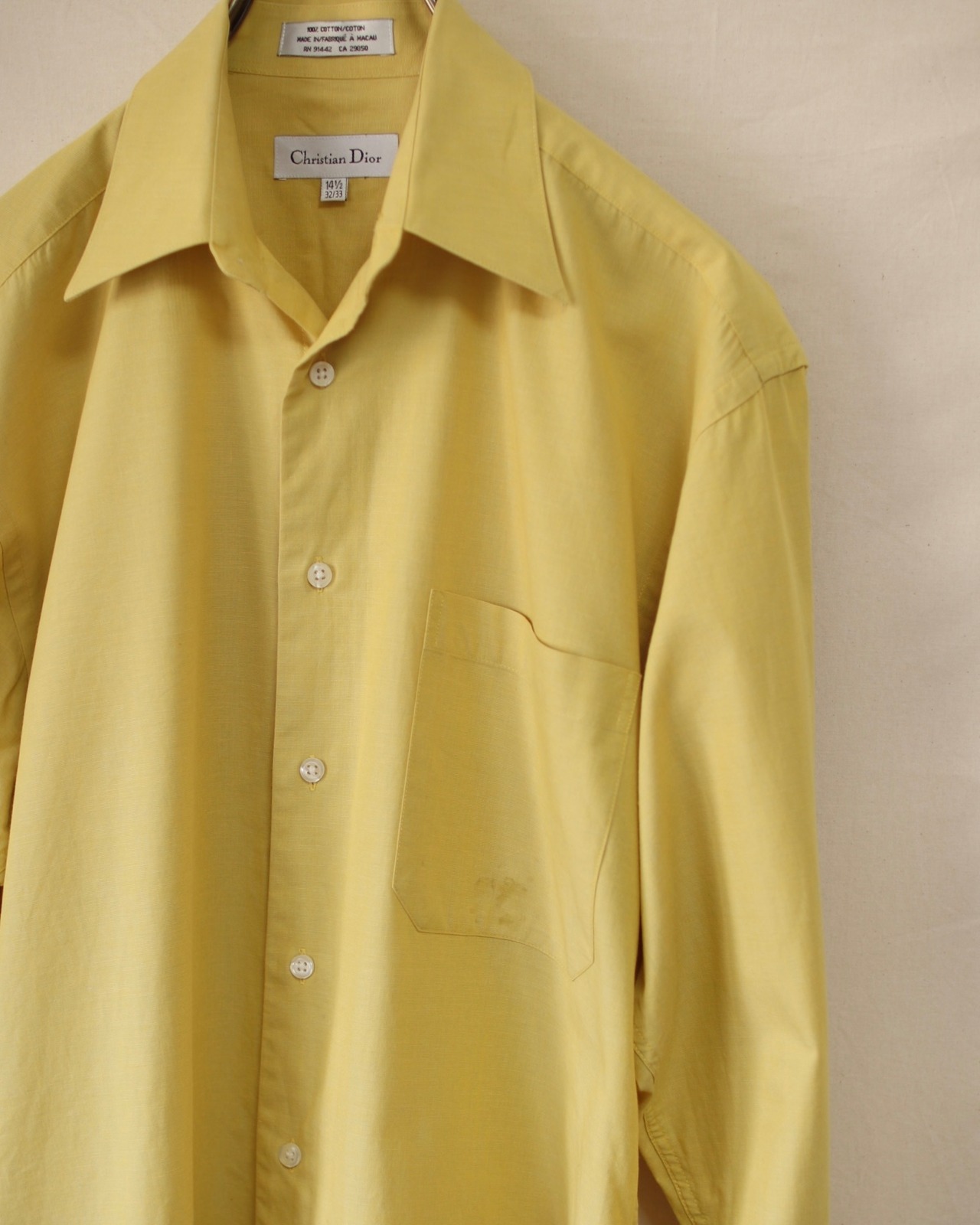 Dior】pale colour dress shirt-yellow | NewRe 
