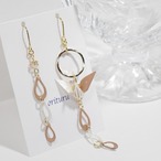 バイカラーペインティング鶴ホワイトパール x ベージュ