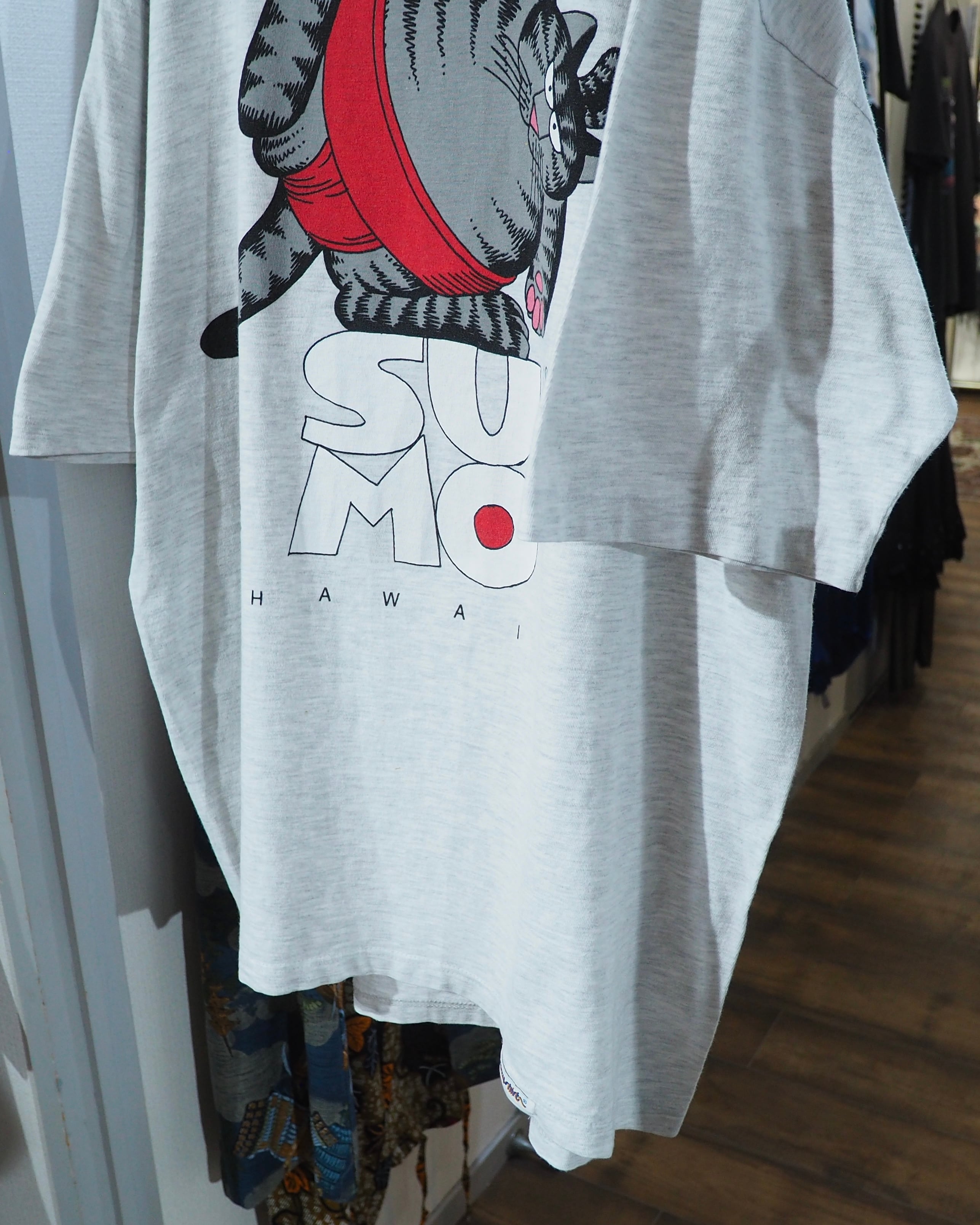 1990s " Made in USA - Kliban Cat " " 相撲 ‐ SUMO " Double-side printed vintage loose Tee