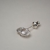 Sサイズ ウチワタケ シルバーピアス tree mushroom silver earrings S（片耳）