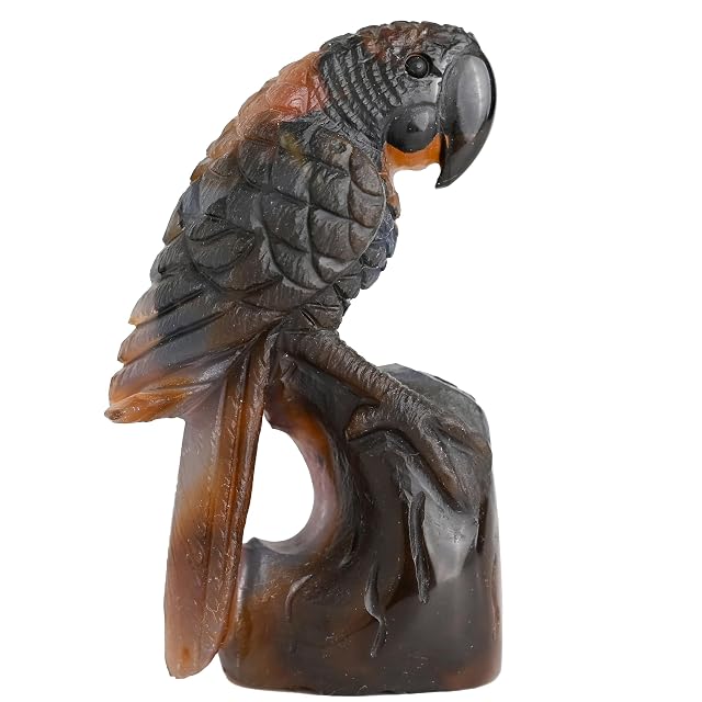 D383-5〕彫刻品 水晶 フクロウ彫り ふくろう 梟 置物 天然石【メール便