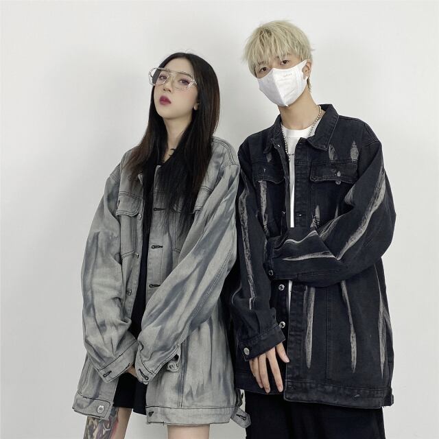 カップル向けヴィンテージデニムジャケット