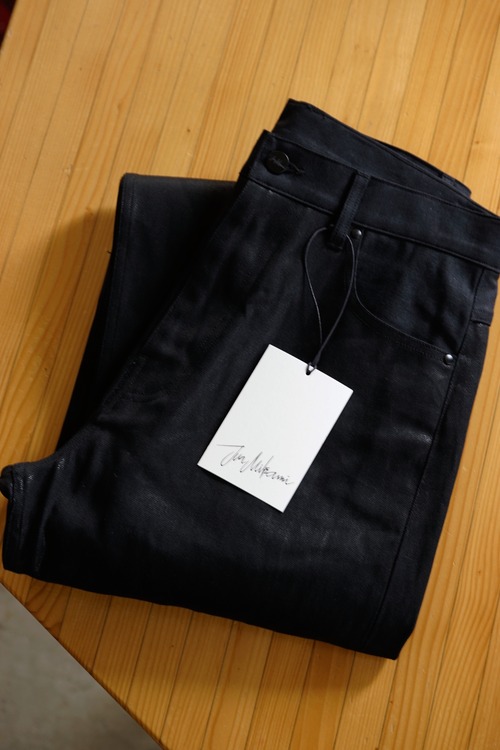 jun mikami - black foil denim