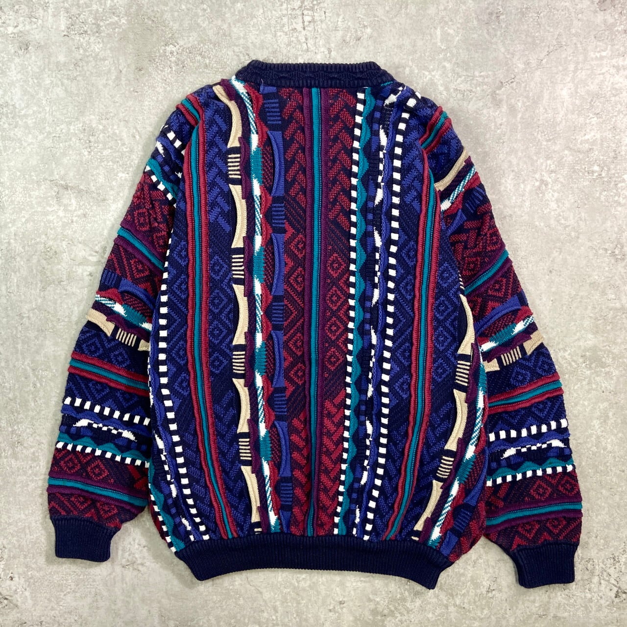 90年代 COTTON TRADERS 3Dニット クージー風 コットンニットセーター