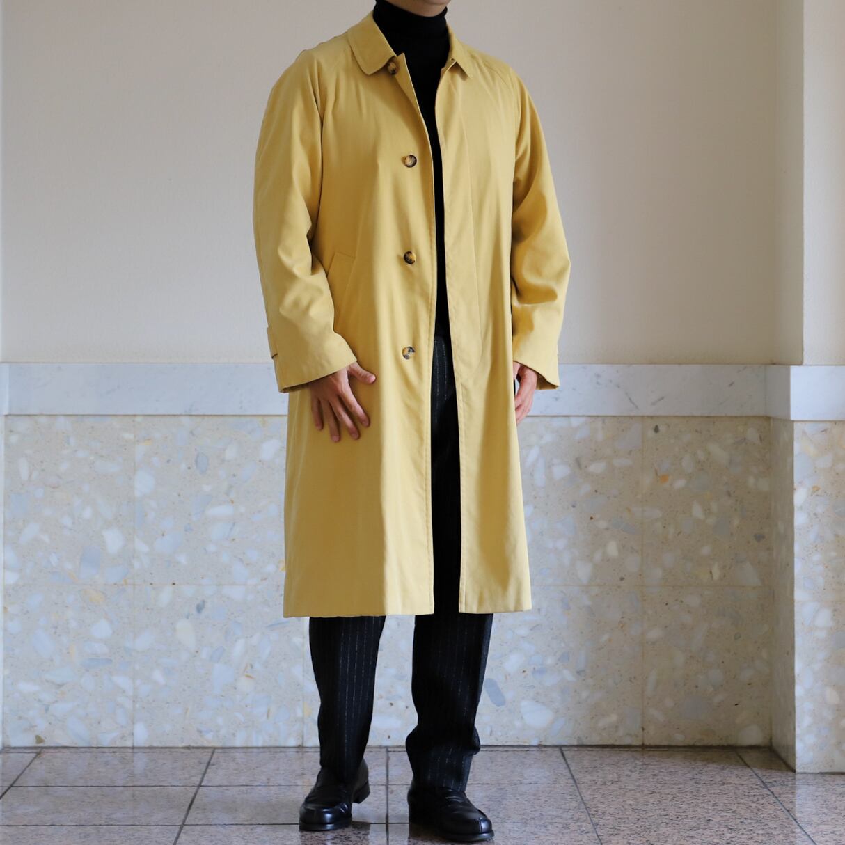 HERMES フード付きトレンチコート 48 極美品】HERMES Special raglan coat trench coat made in France