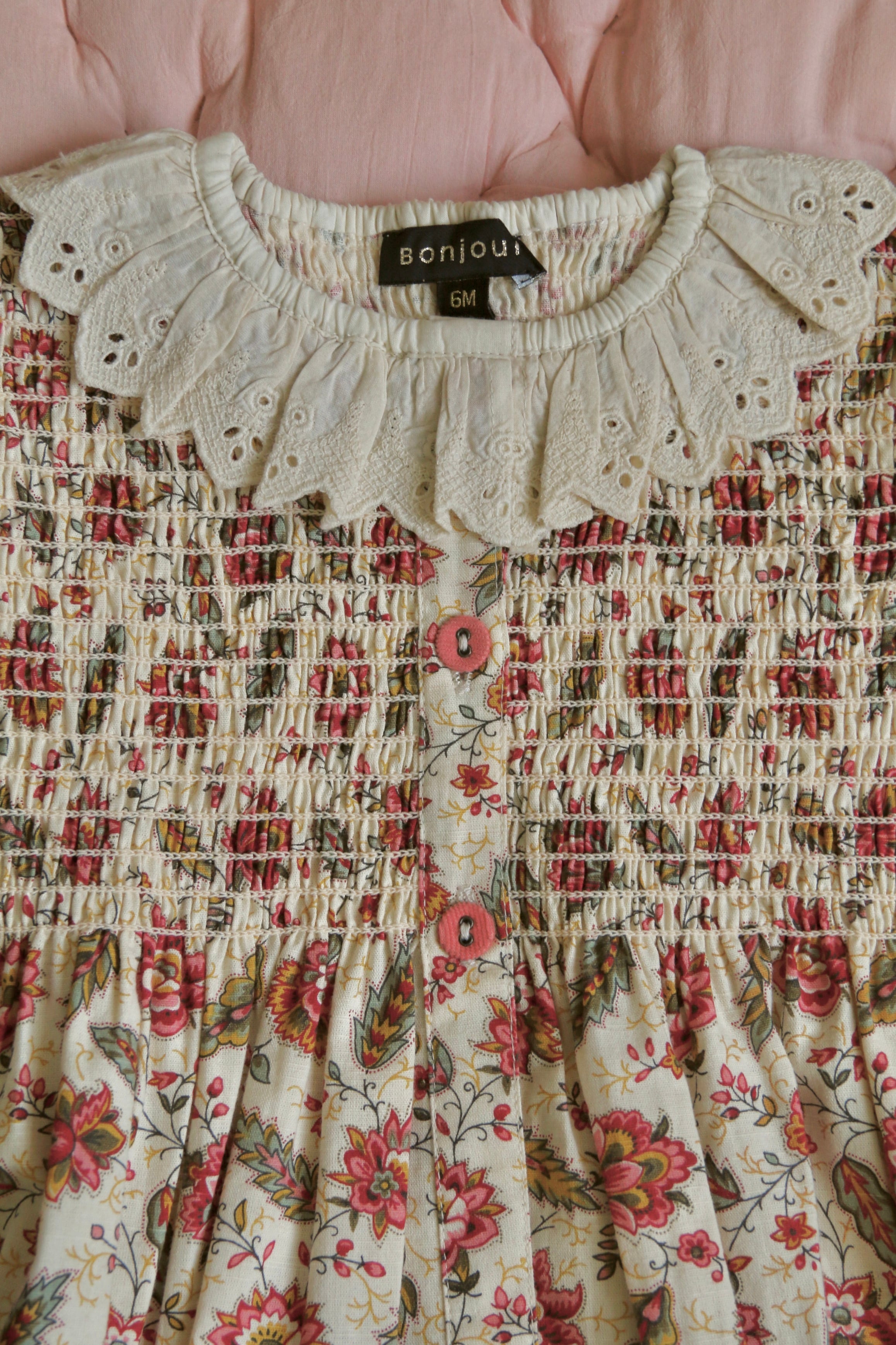 BONJOUR DIARY Baby set with reversible bloomer Aline print 6m-2y