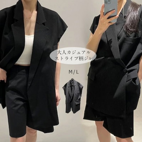 ベスト ジレ レディース 春 秋 ノースリーブ ストライプ テーラードジャケット ジレンチ トップス トレンチベスト レディース ジレ 春 秋 大きいサイズ ゆったり シンプル 上品 オフィス フォー