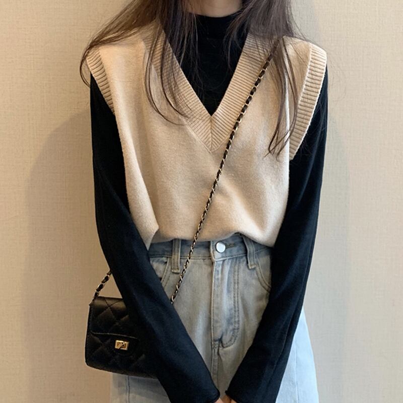 スプリングノースリーブレディース薄手Vネックショートトップス レッド 春物 試着室89397202929