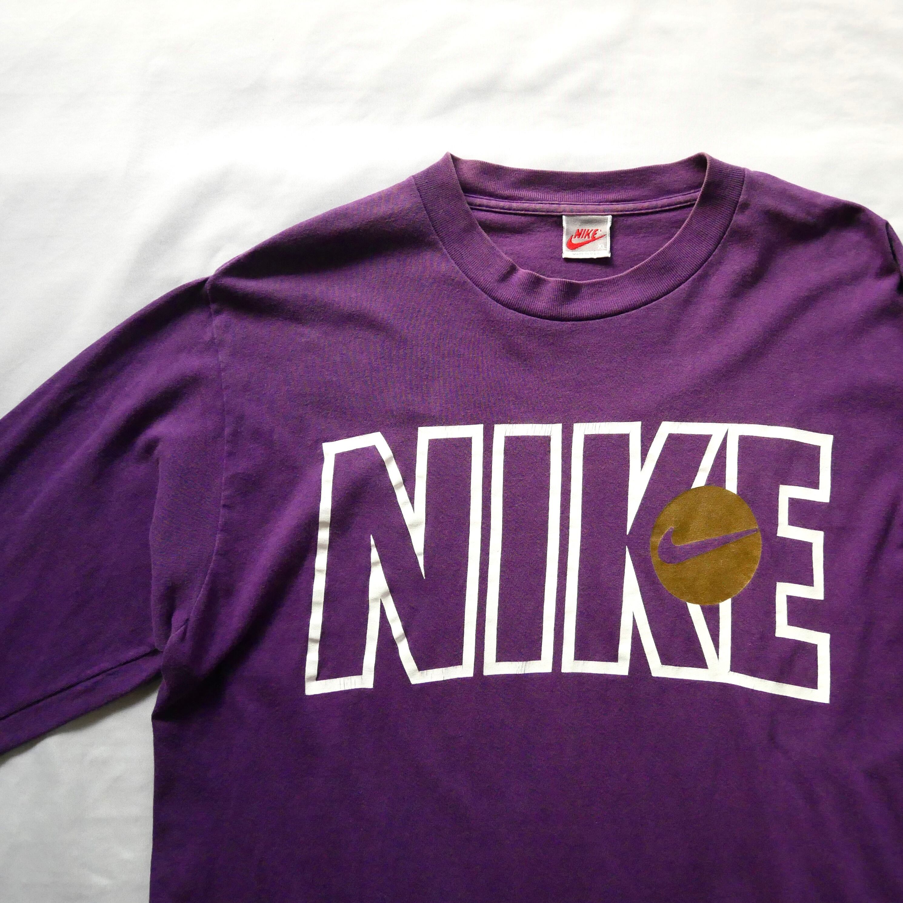 80s 90s ビンテージ NIKE ナイキ 壁掛け 販促品 90s madein USA NIKE purple longsleeve Tshirt 90年代 アメリカ製