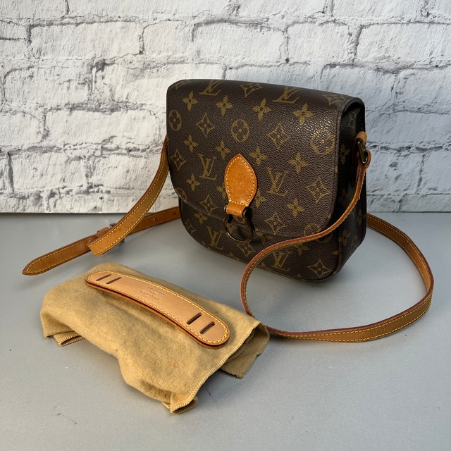 LOUIS VUITTON ルイヴィトン  モノグラム M51242 サンクルー レザー ショルダーバッグ ブラウン A-10020
