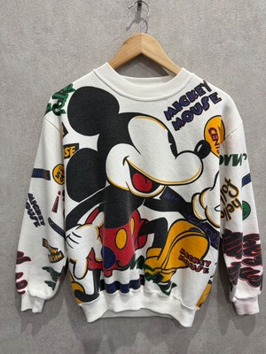 Mickey Mouse  スウェット ホワイト 表記不明(M相当) スウェット ヴィンテージ     古着 古着 90年代 90s