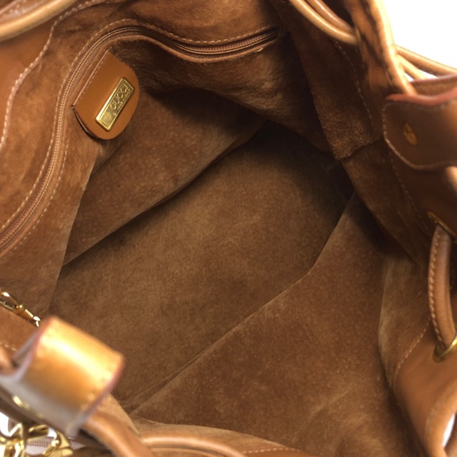 GUCCI グッチ ショルダーバッグ ブラウン インターロッキングG 巾着 001481215 vintage ヴィンテージ オールド 73zgkn