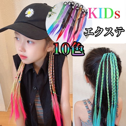 グラデーション１０色から 編み込みタイプのヘアゴム付きエクステ【279】