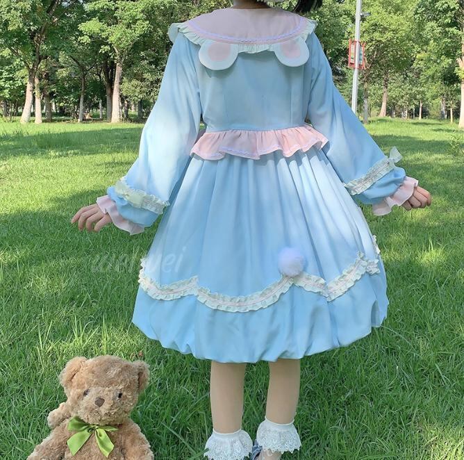 ゆめかわ♡全3カラー くま耳セーラー襟ワンピース wanpi162☆ | ゆめ