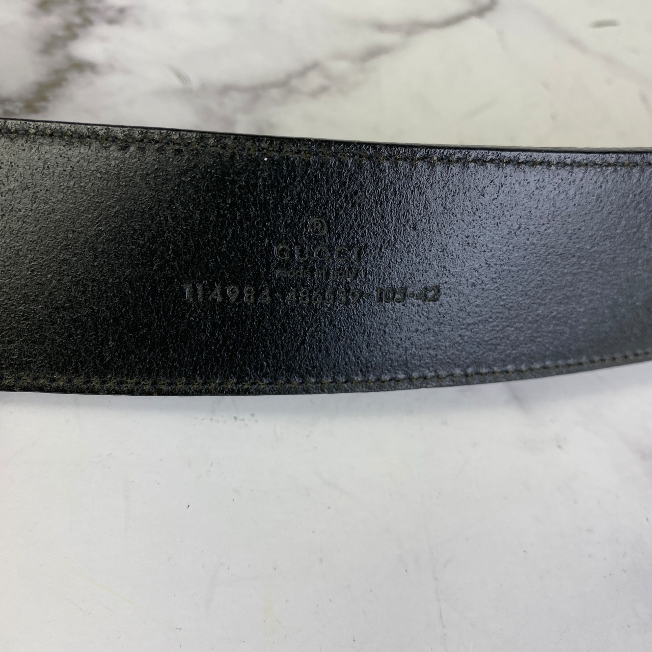 GUCCI グッチ  インターロッキングG レザー ベルト ブラック A-7206