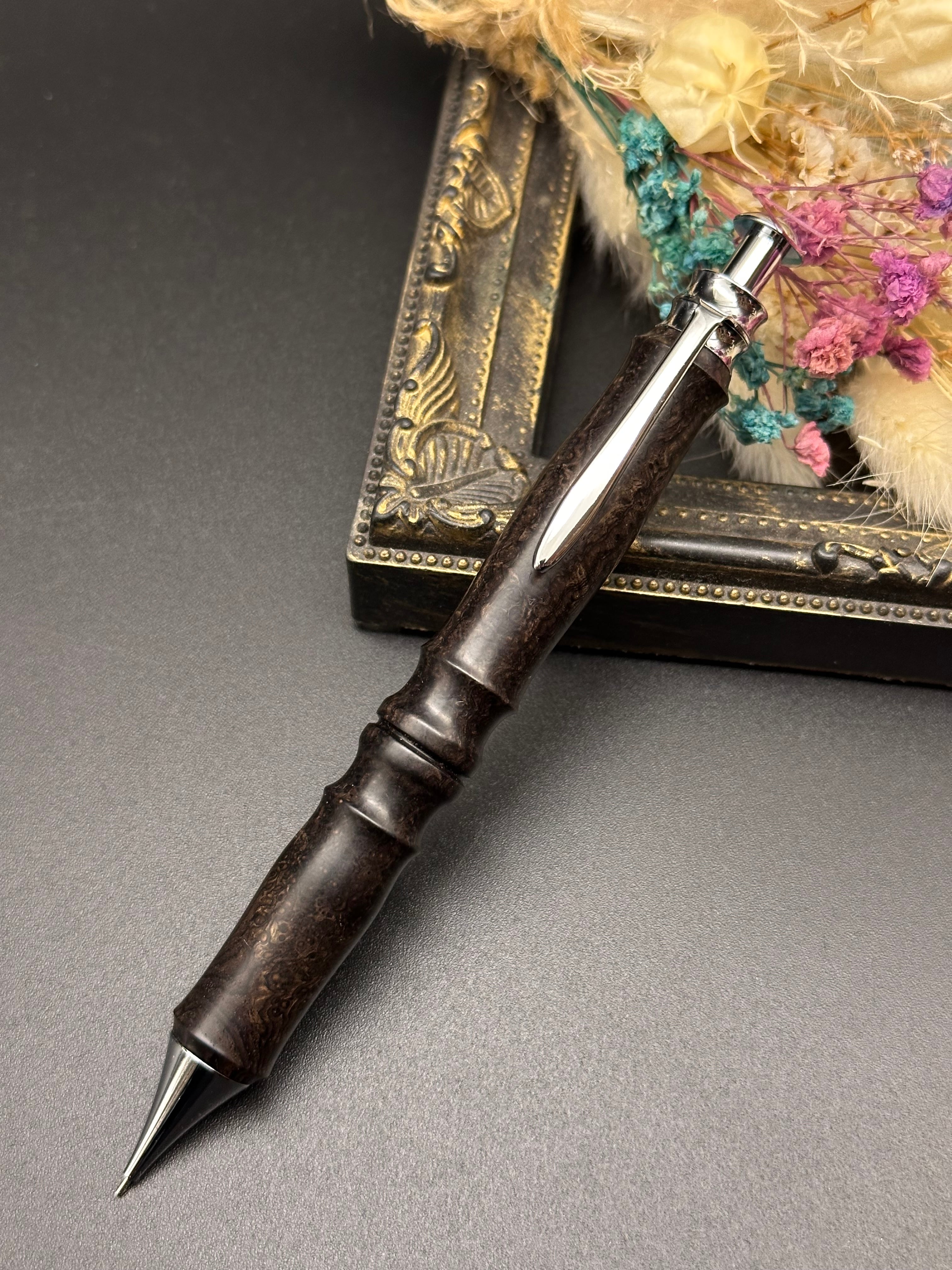 ペールムーンエボニー/木軸シャープペンサンピューラ(オリジナル金具