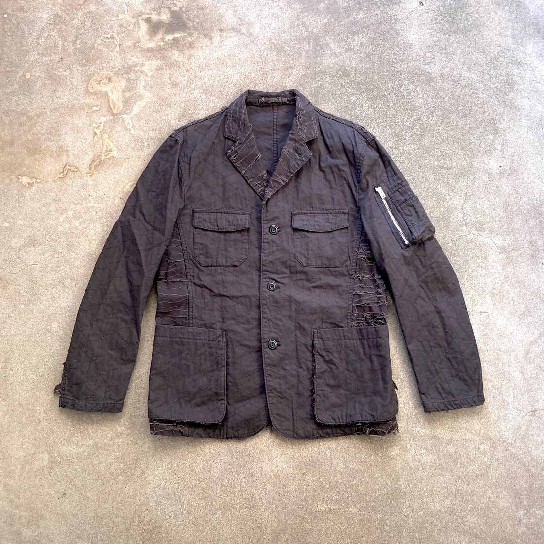 90s 00s archive PPFM y2k crash Damage processing military jacket 