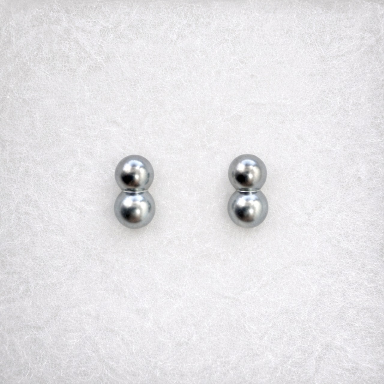 限定1点 ナチュラルブルー あこや真珠 6.0mm 双子パールピアス K18ポスト｜アコヤ 真珠 ピアス 一点物 上品 フォーマル レディース