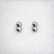 限定1点 ナチュラルブルー あこや真珠 6.0mm 双子パールピアス K18ポスト｜アコヤ 真珠 ピアス 一点物 上品 フォーマル レディース