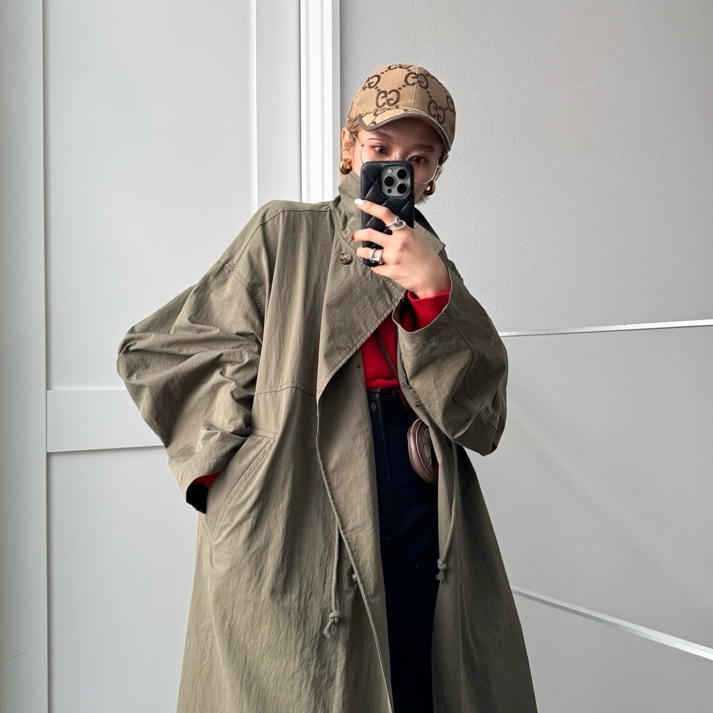 CFT. シフト　エコレザー ノーカラー ジャケット オリーブ M~L CFT. シフト エコレザー ノーカラー ジャケット オリーブ M~L