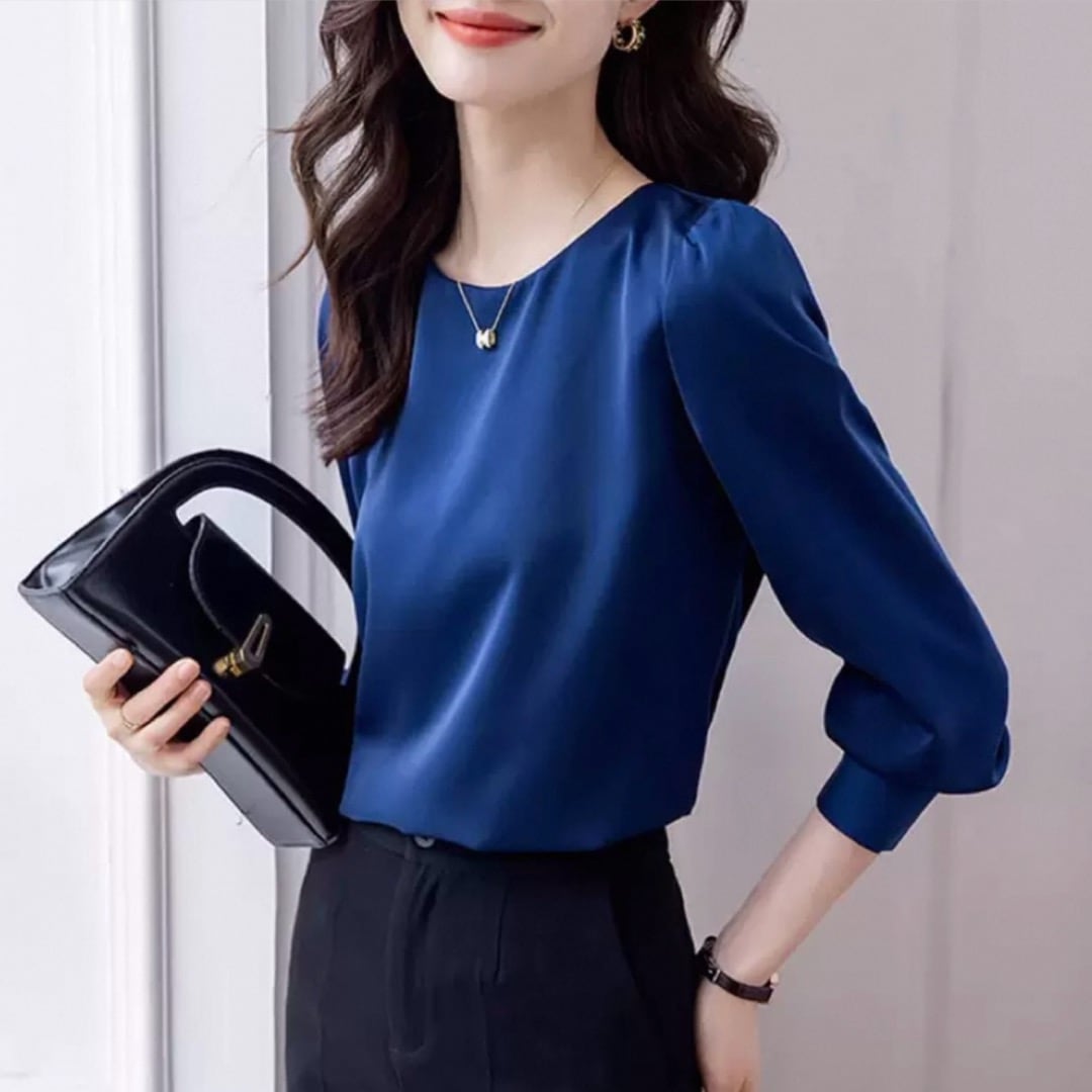 Round collar blouse 00058