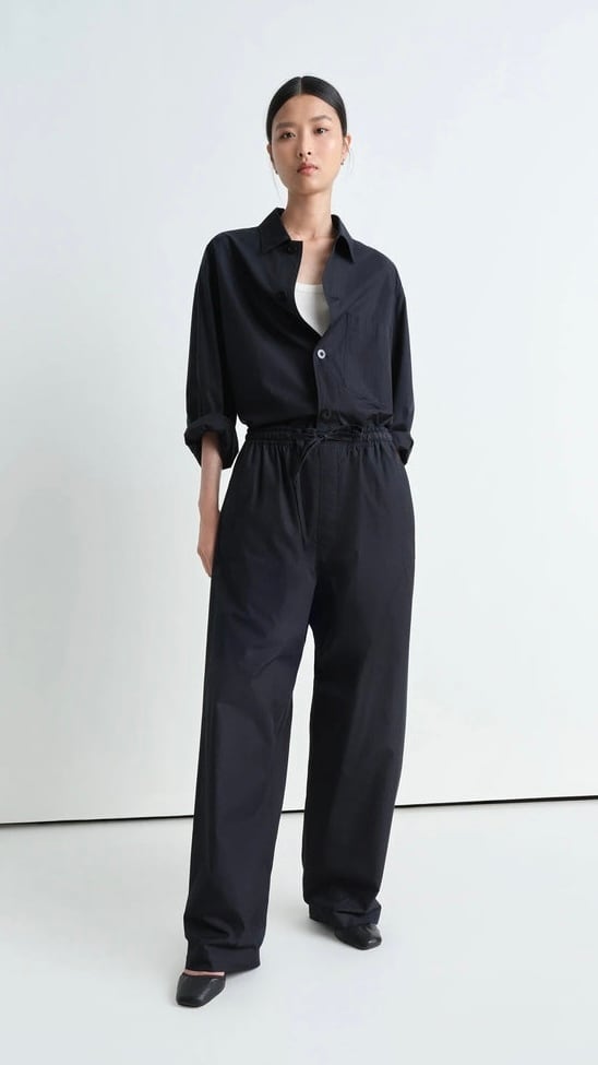LEMAIRE -PYJAMA PANTS(HEAVY COTTON POPLIN)- :CAVIAR,