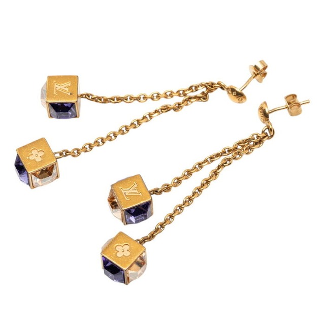 ルイ ヴィトン ブックル ドレイユ パンダン ギャンブル ピアス M65179 ゴールド マルチカラー メッキ レディース LOUIS VUITTON 【中古】