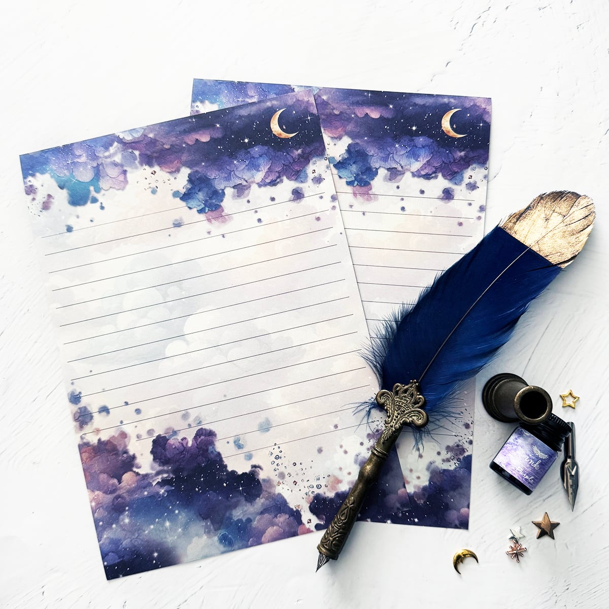 レターセット・便箋】三日月と星空のしずく レターセット | LALA