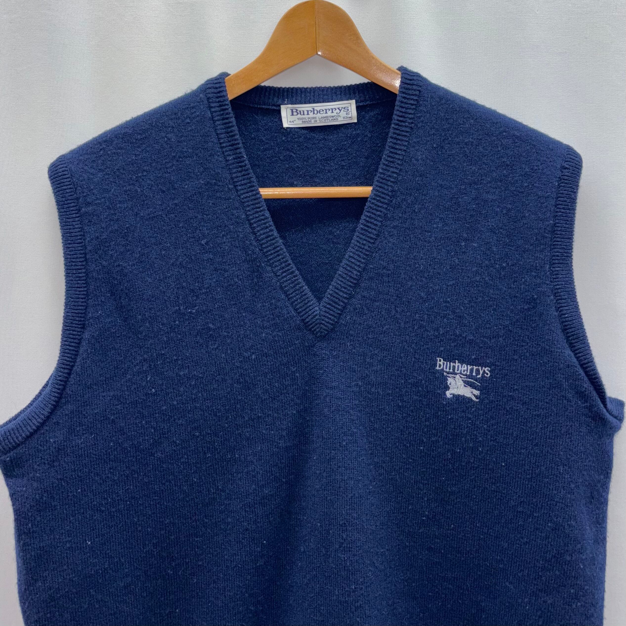 90s burberrys knit vest burbery バーバリー ベスト | no pain no
