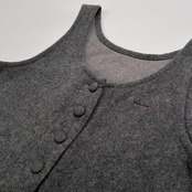 美品 Mademoiselle NON NON マドモアゼルノンノン ウール サロペット /グレー/つなぎ/オーバーオール/パパス/日本製