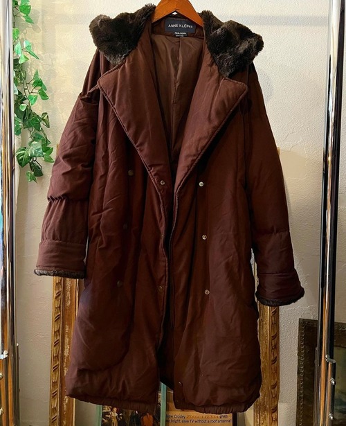 ANNE KLEIN brown colour hood down coat 【 L】