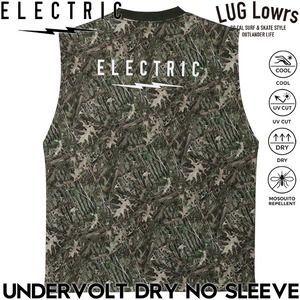 ELECTRIC エレクトリック タンクトップ メンズ ノースリーブTシャツ ドライTシャツ UVカット 吸水速乾 接触冷感 防蚊加工 UNDERVOLT DRY NO SLEEVE TREE CAMO E26ST38C 26SP 日本代理店正規品