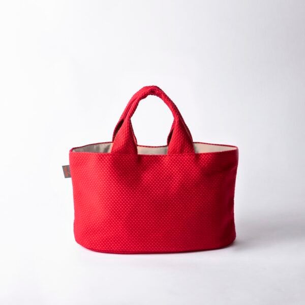 sasicco オーバルトート 赤 | 三河木綿 刺子織 タネイ | oval tote