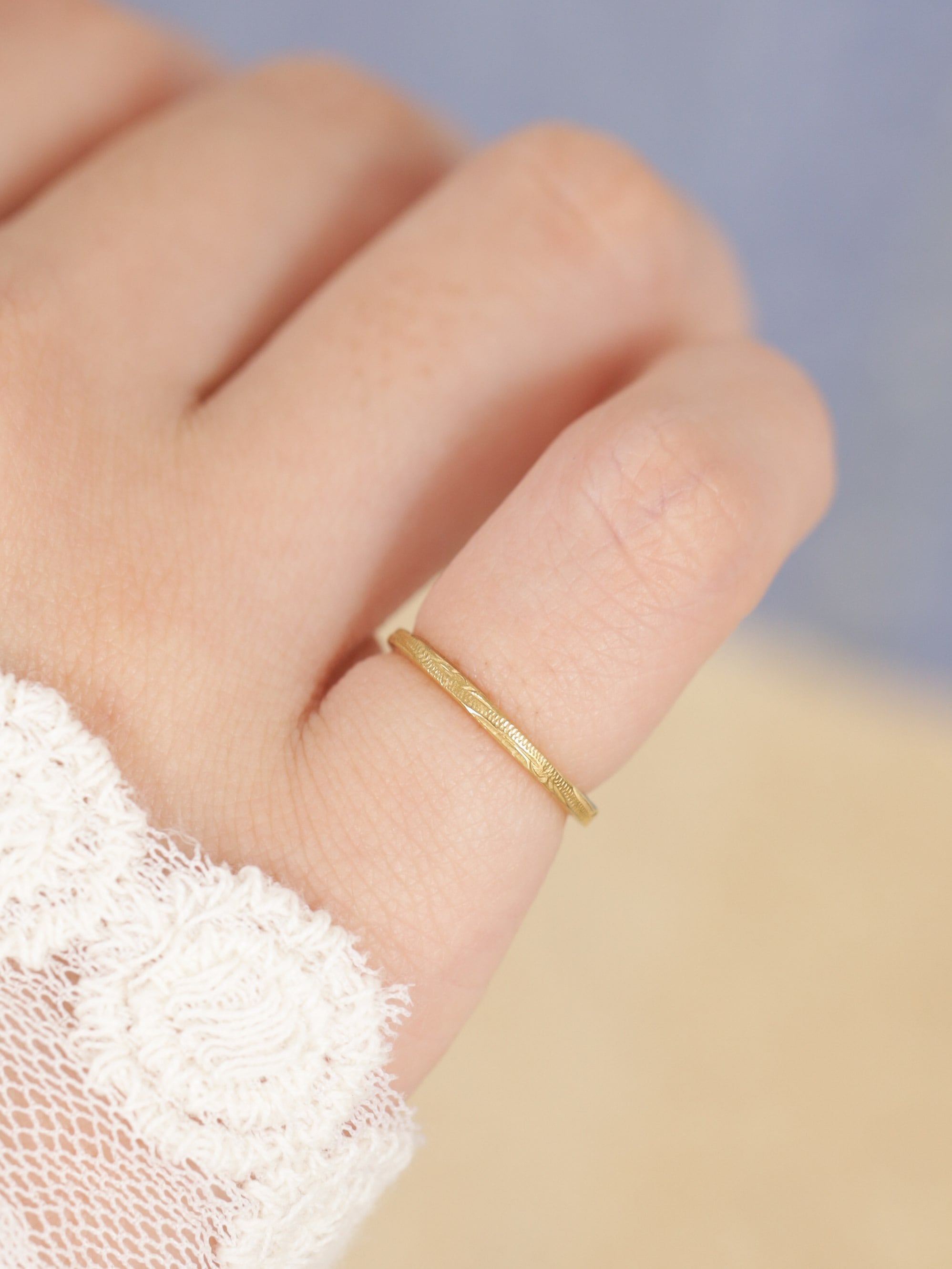 【ピンキーリング】316L hawaiian simple ring (幅1㎜)#r21