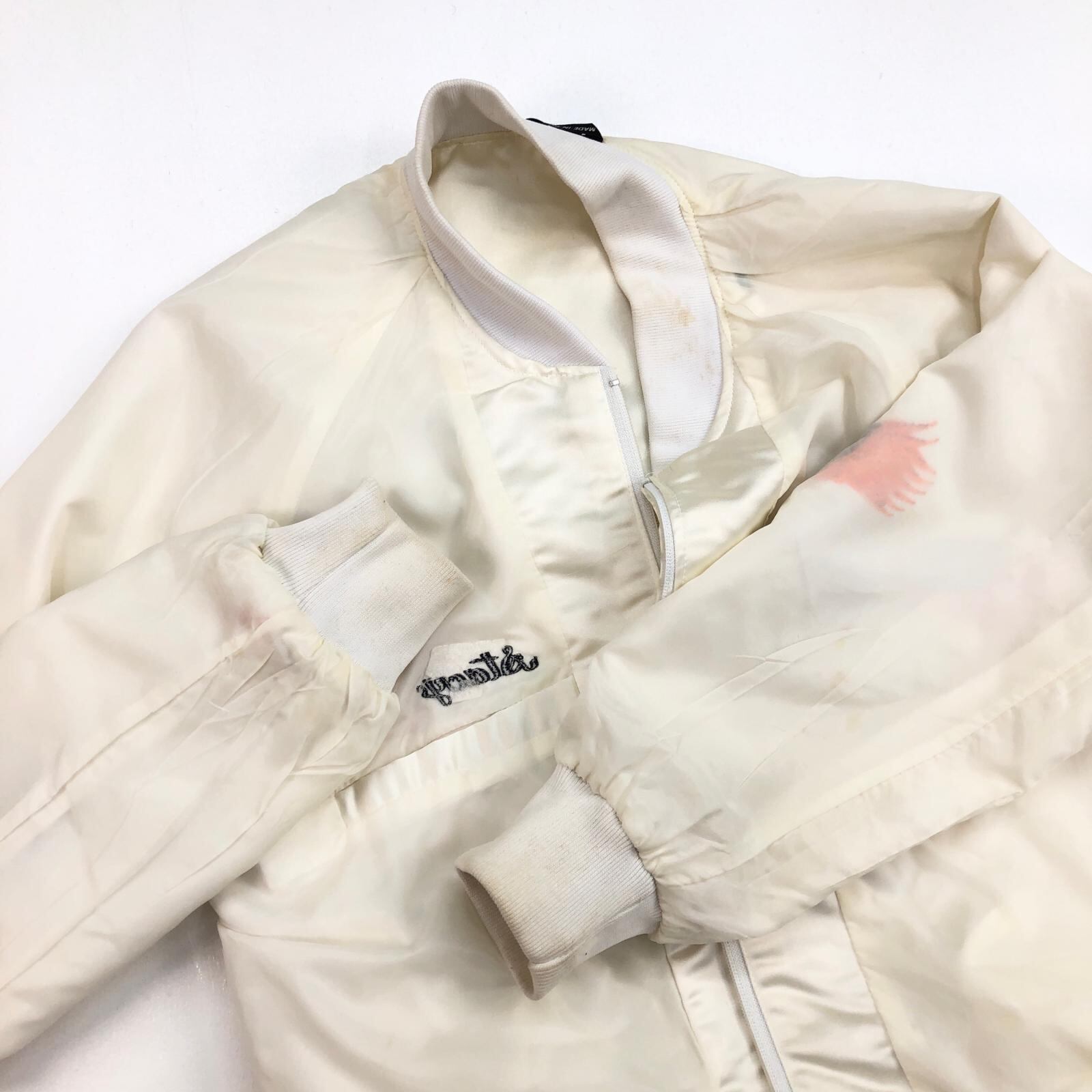 80年代 KOREA製 スーベニアジャケット コリジャン ホワイト Lサイズ