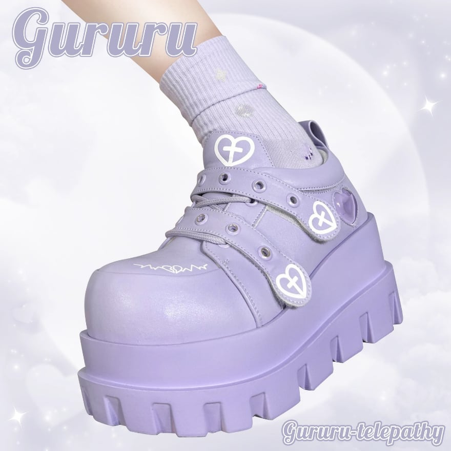 天使と悪魔 サブカル系 厚底靴 GURURUオリジナル ヒール高8cm つま先4.5cm